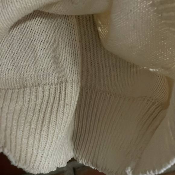 Vintage 3d knit v neck sweater medium cotton linen blend slouchy - Picture 7 of 9